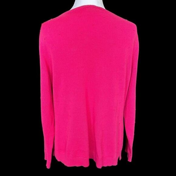 Talbots Women's Sweater, Size M, Pink Rose Bud Barbiecore, Barbie Fan #1289 - Picture 6 of 11